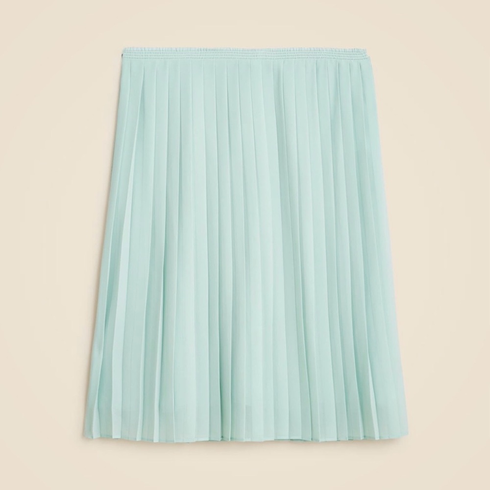 J. Crew Pleated Chiffon Skirt Faded Mint Size 0